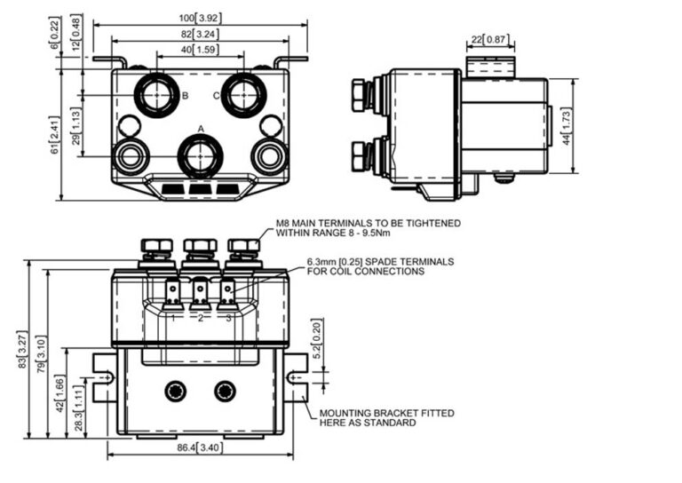 Albright DC92P Technical Drawing