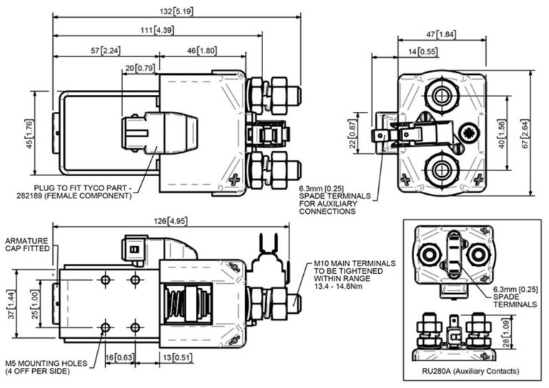Albright RU280 JPT Connector Technical Drawing