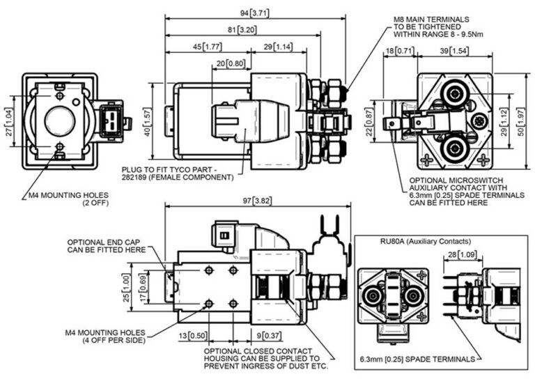 Albright RU80 JPT Connector Technical Drawing
