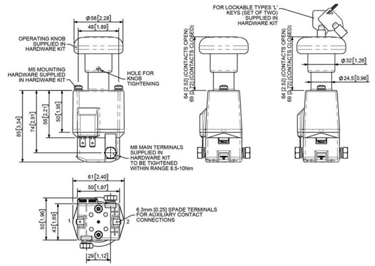 SD150 Internal Auxiliary Technical Drawing