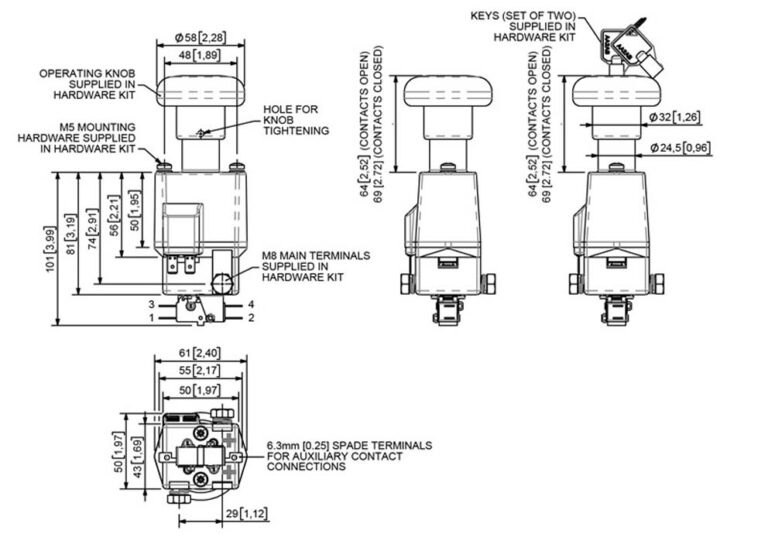 Albright SD150 External Auxiliary Technical Drawing