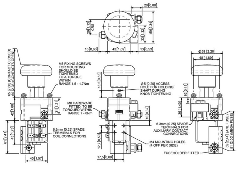 Albright SD200 with Fuseholder Technical Drawing