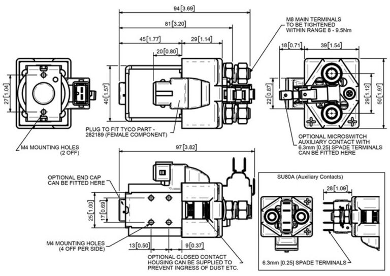 Albright SU80 JPT Connector Technical Drawing