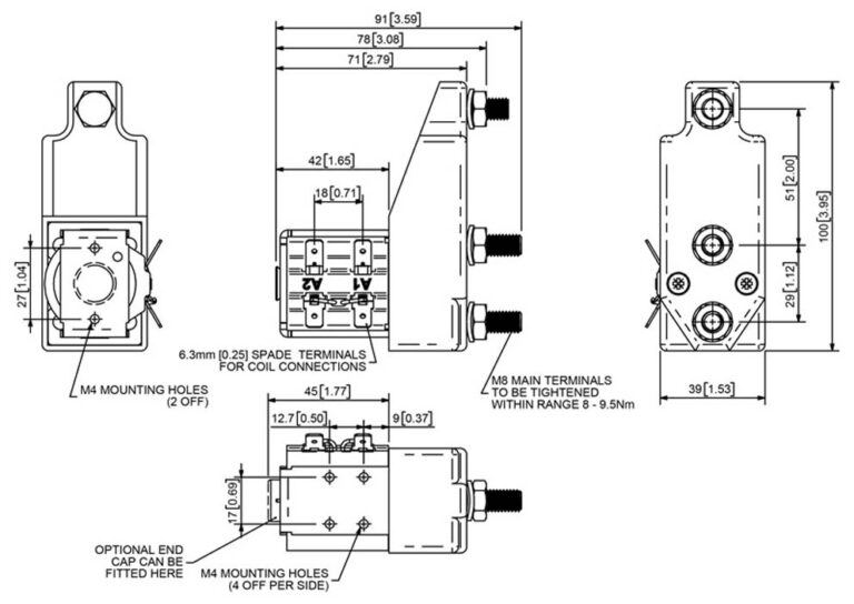 Albright SW80 Fuse block Technical Drawing