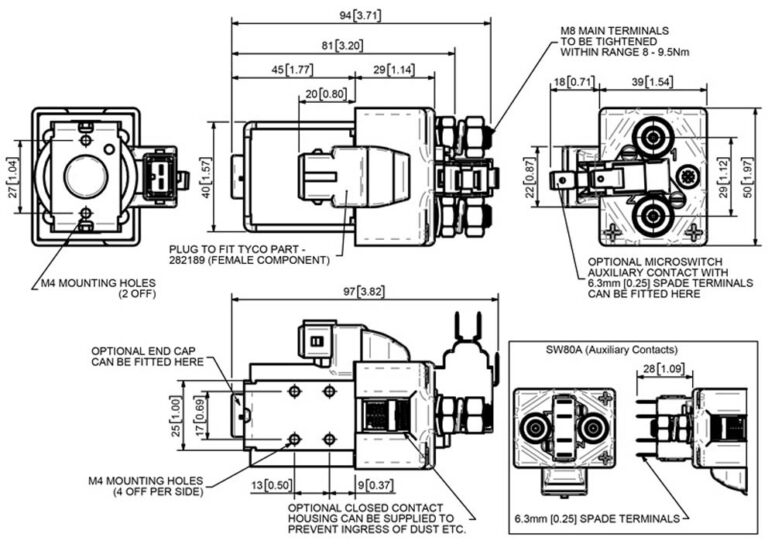 Albright SW80 JPT Connector Technical Drawing
