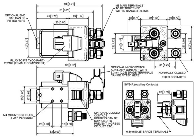 Albright SW84 JPT Connector Technical Drawing